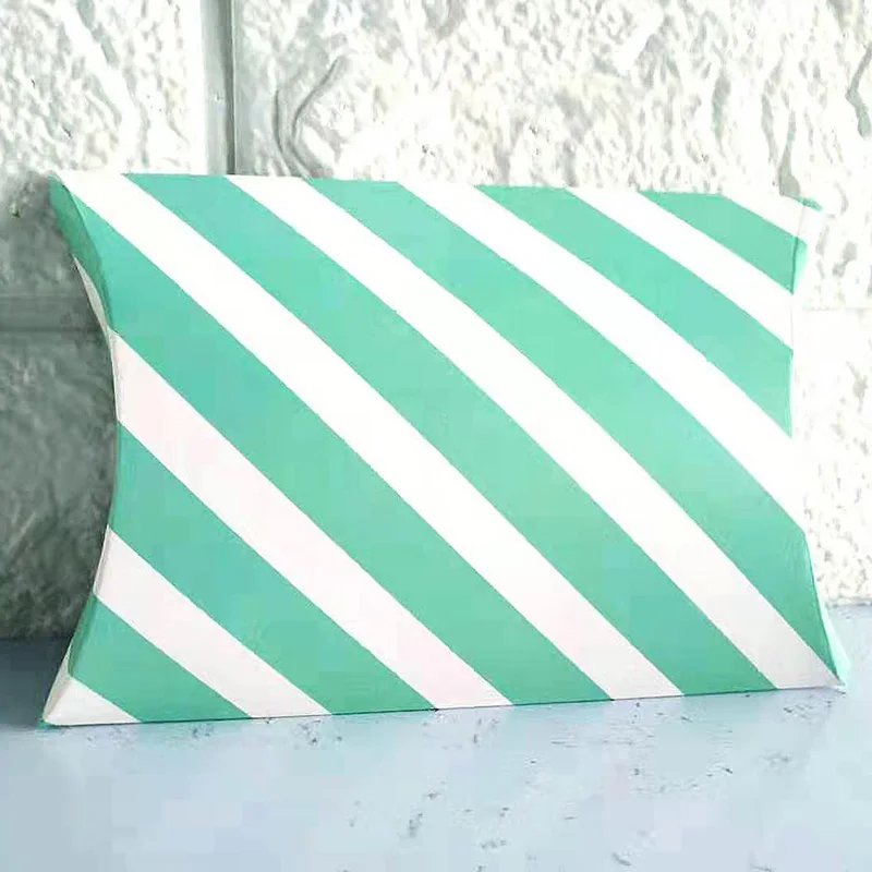 10pc-blue-stripes 10 шт. Подарочная коробка драже бонбоньерка Подушка Форма День рождения упаковка коробки для вечеринки сладкие свадебные подарочные коробки для подушки Конфета печенье - Цвет: 10pc-blue-stripes