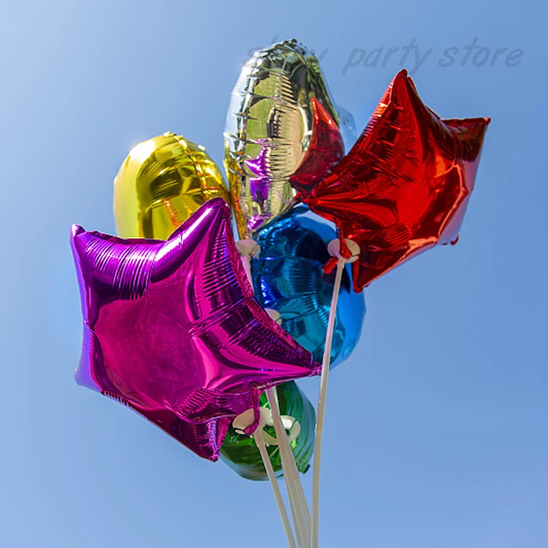 18-дюймовый воздушный шар из алюминиевой фольги в форме звезды однотонные