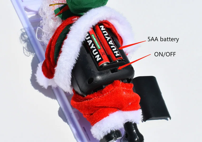 2019 Рождественское украшение Новый Электрический Санта Клаус лестница кукла