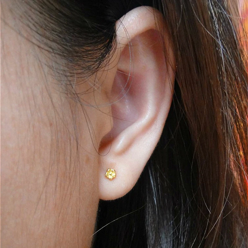 Женские серьги-гвоздики из желтого золота 24 К 999 г 0 42 мм |