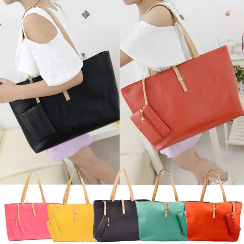 Новая женская мода большая кожаная сумка Хобо шоппер на плечо для девушек