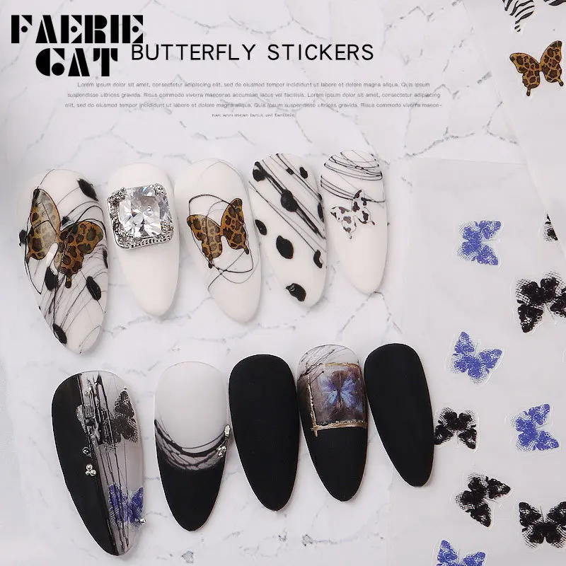 

1 Sheet New Nail Art 3d Adhesive Butterfly Stickers High Quality Three-dimensional Butterflies Nail Sticker Decal Decorations