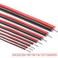 high quality 1 meter 10 12 14 16 18 20 22 24 awg 2pins super soft silicone rubber copper wire diy lamp holder cable black red 1
