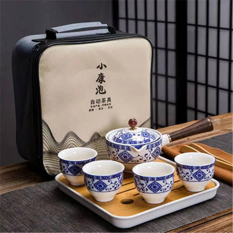Tea Cup Set Chinese Ceramic Kung Fu Teaware New Teapot with Bag Making Portable Travel Outdoor Service Tools Mug | Дом и сад