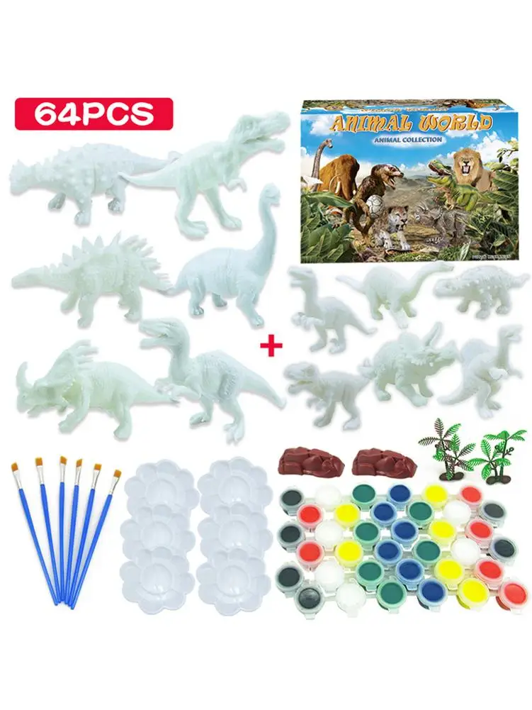 DIY раскраска живопись Динозавр Модель Рисунок граффити детский обучение