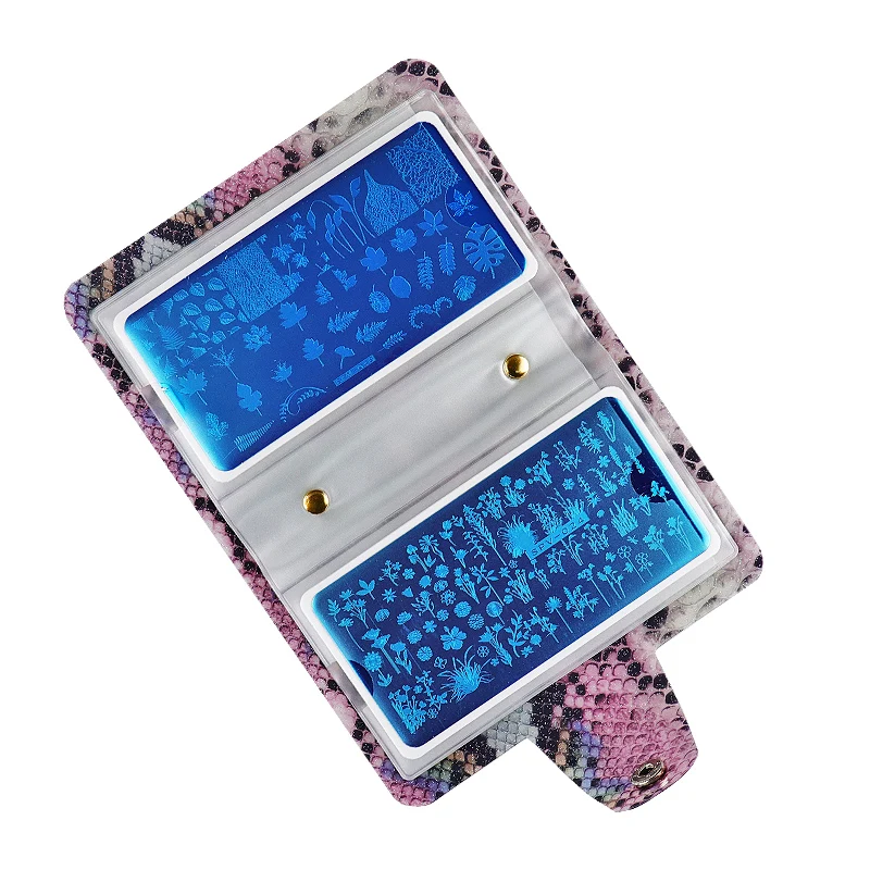 Шаблон для стемпинга ногтей со змеиным узором 20 слотов|Шаблоны дизайна ногтей| |