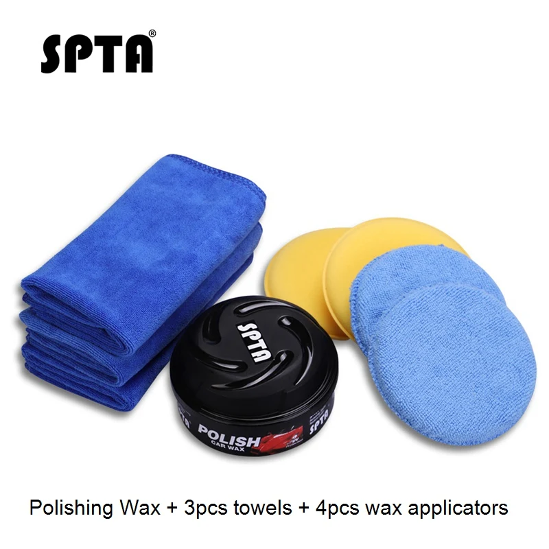 8Pcs Polish Car Wax SPTA автомобильный набор восковых покрытий с кристаллами, автомобильный шампунь для ремонта царапин, Полировальная паста, уход за краской, воск, водонепроницаемый твердый глянцевый карнаубский воск - Цвет: 8Pcs Polish Car Wax