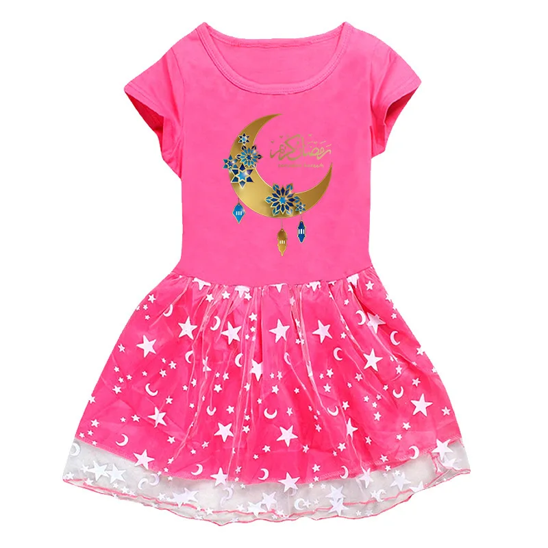 

2021 Pink Party Mesh Girls Lesser Houdain Rose Infant Princess Dresses A-Line Cotton Children Soft Clothes New Clothing Dress