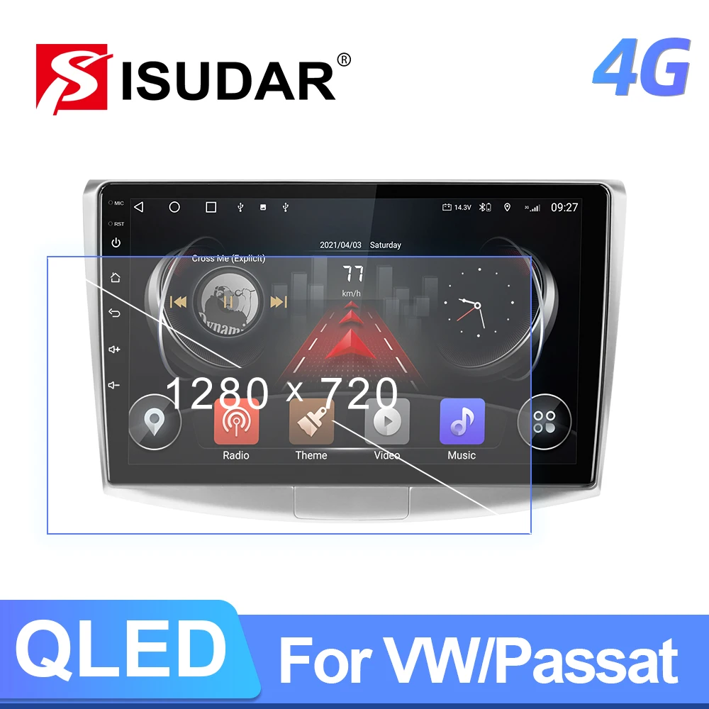 Автомобильный радиоприемник ISUDAR T72 QLED Android 10 для VW/Volkswagen/Passat B7 CC B6 мультимедийный