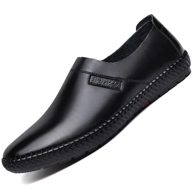 Summer leather Shoes Men Flats Slip On Male Loafers Driving Moccasins Homme Casual Fashion Dress Wedding Footwear 2020 | Обувь