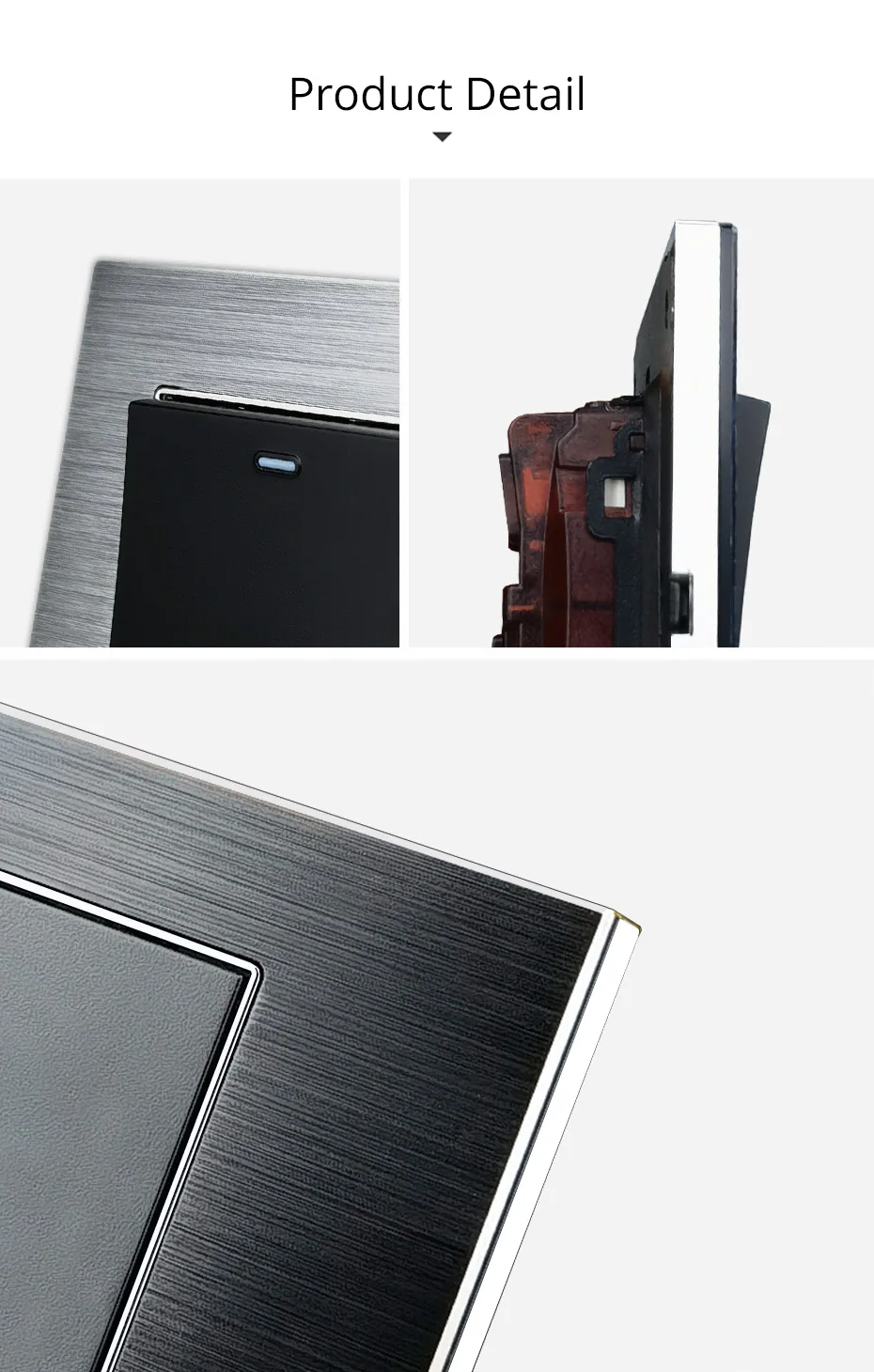 4 Gang Toggle Button On/OFF Switch Wallpad EU UK Satin Metal Panel Electrical Light Wall | Обустройство дома