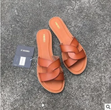 Тапки женские из натуральной кожи натуральная кожа плоская подошва танкетка