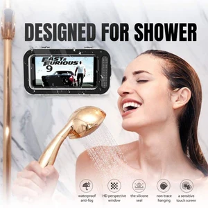 bathroom toilet mobile phone holder box wall mounted soap bracket 6 8 inch phone storage case waterproof shower watching holder free global shipping