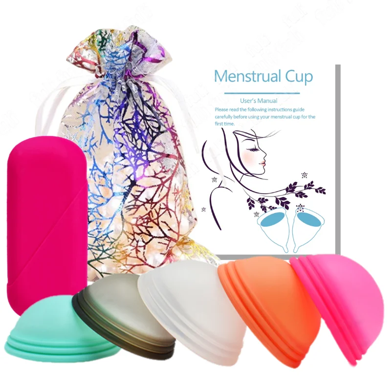 

5pcs Menstrual Reusable Disc Flat-fit Design Menstrual Cup Tampon/Pad Alternative Extra-Thin Sterilizing Silicone Menstrual Disk