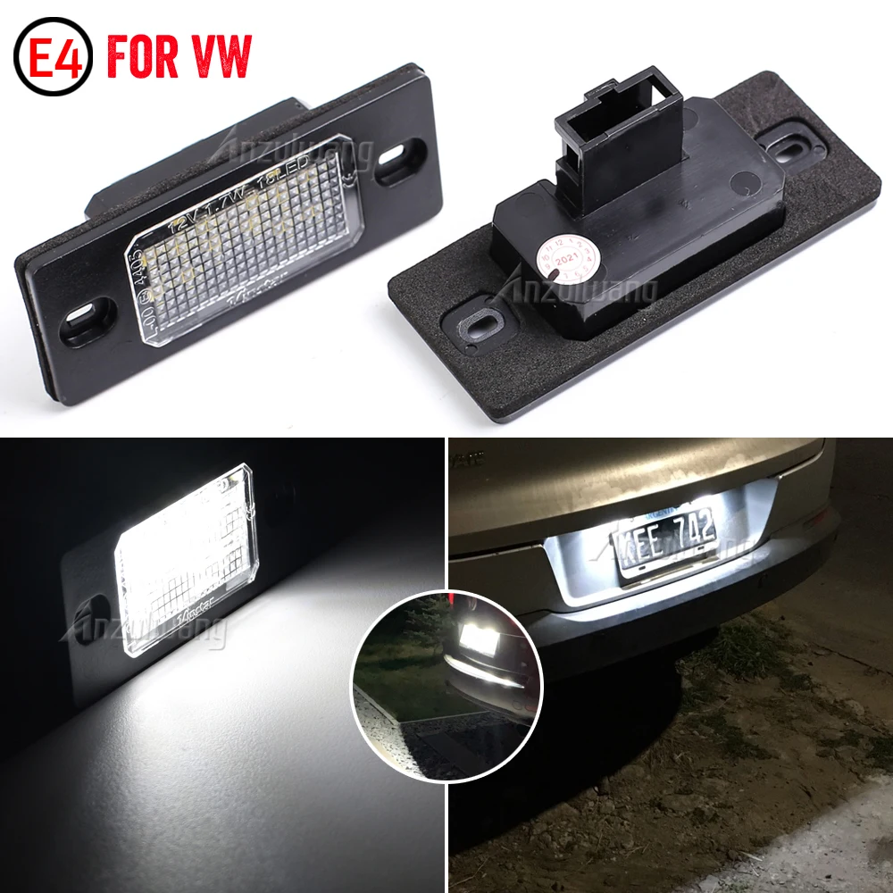 

1 Pair Canbus Error Free White 18SMD LED Number License Plate Lights For VW Touareg Tiguan Golf 5 Passat Touring Porsche Cayenne