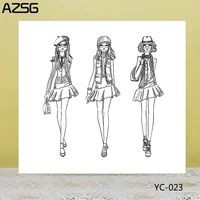 azsg various fashion woman clear stampsseals for diy scrapbookingcard makingalbum decorative silicone stamp crafts