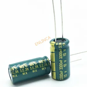 Высокочастотный алюминиевый электролитический конденсатор 10 в 3300 мкФ 10*20 с низким сопротивлением 3300 мкФ 10 в 20%