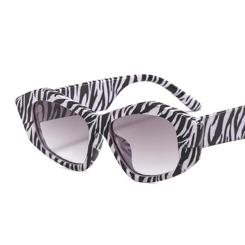 Gafas de sol con forma de ojo de gato para hombre y mujer, lentes gradientes de PC, con patrón de cebra y leopardo, Estilo Vintage, informales, UV400, 2021
