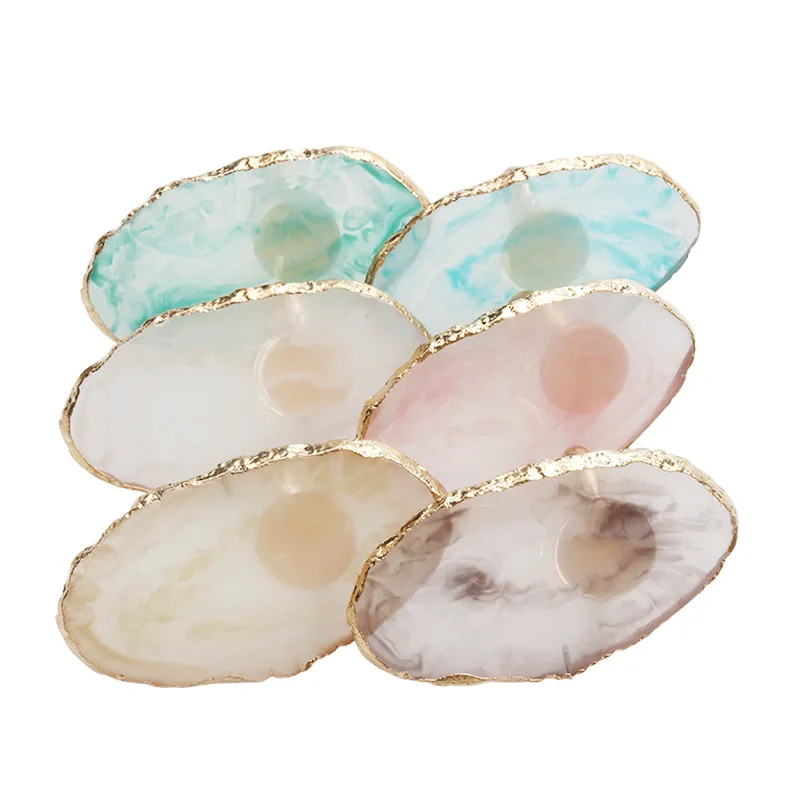 

1Pcs Resin Stone Color Palette False Nail Tips Drawing Nail Color Palette for Nail Color Mixing Display Manicure Polish Gel Tool