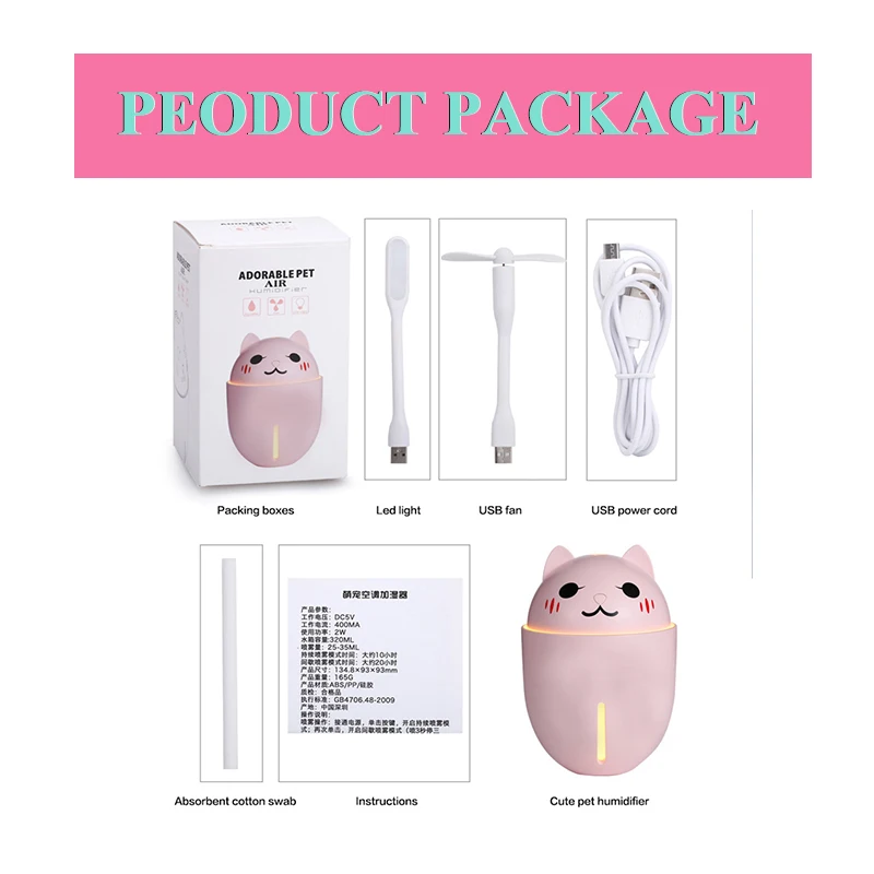 

Mini Cartoon USB Air Humidifier Aroma Diffuser With Changing LED Car Essential Oil Aromatherapy Diffuser
