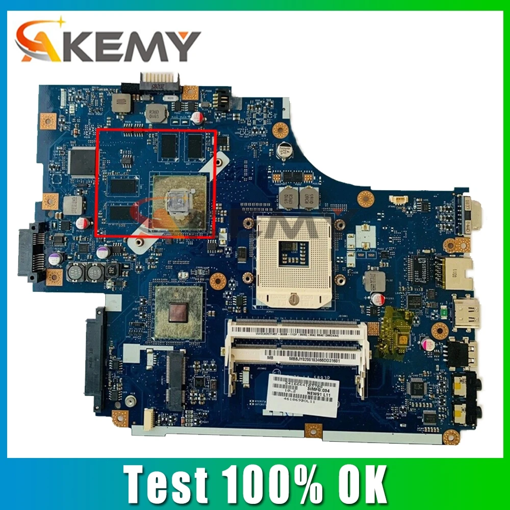 

Akemy материнская плата для ноутбука ACER Aspire 5742 5741 материнская плата N11P-GV2-A2 HM55 NEW71 LA-5893P MBBJY0200