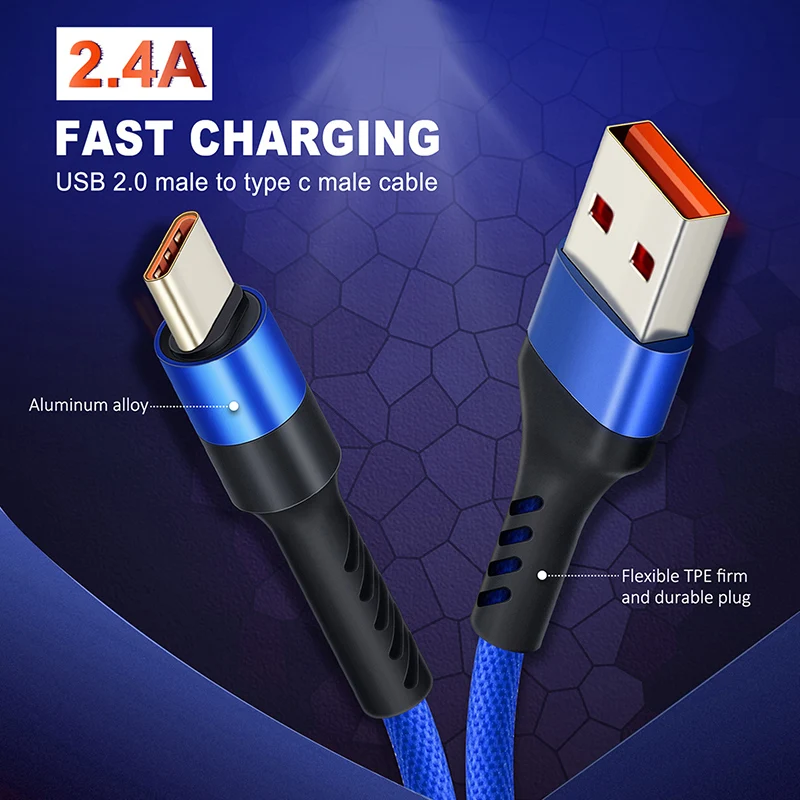 Кабель USB C кабель type C кабель для мобильного телефона Быстрая зарядка телефонный кабель для samsung S9 huawei P10 nintendo Oneplus 5 черный C245