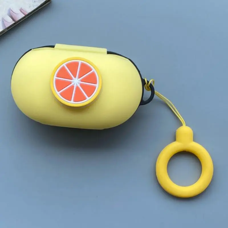 

Hot Sales Silicone Protective Case Soft Cute Fruit Pattern Cover with Lanyard for Samsung Ga-laxy Buds/Buds+ Bluetooth Earphones
