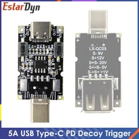 100w 5a usb type c pd decoy trigger board 5v 9v 12v 15v 20v output pd 2 0 3 0 trigger adapter cable connection polling detector