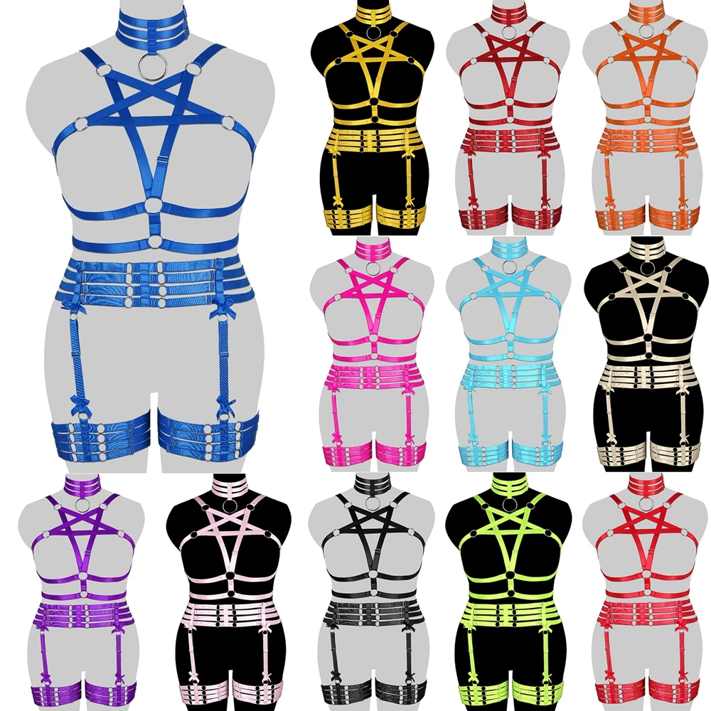 Женское готическое нижнее белье в стиле Харадзюку пояс с подвязками бюстгальтер