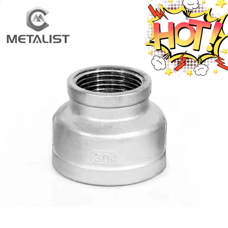 

METALIST High Quality DN50.DN40.DN32.DN25 BSP Female Thread SUS304 Socket Reducer Pipe Fittings Connector Adapter