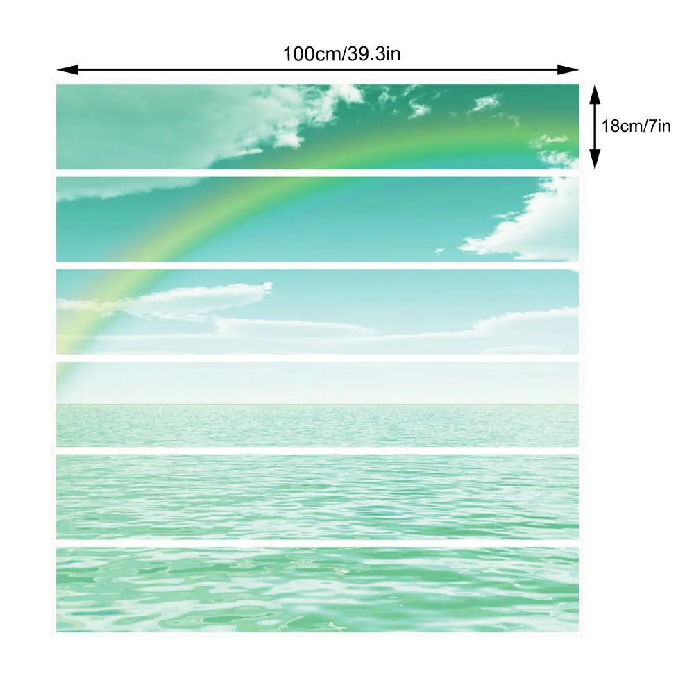 6 шт./компл. DIY 3D наклейки на лестницу с морскими радужными лестницами стену