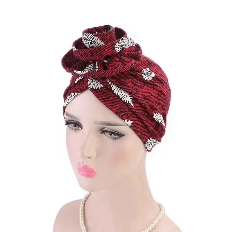 Fashion Cotton Print Women Turban caps Big Flower Headscarf Bonnet India Africa Hat Muslim Hijab Hair loss hat