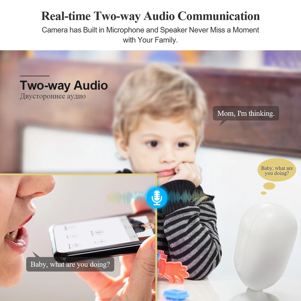 IP камера Techage HD 3 Мп с питанием от аккумулятора Wi Fi двустороннее аудио