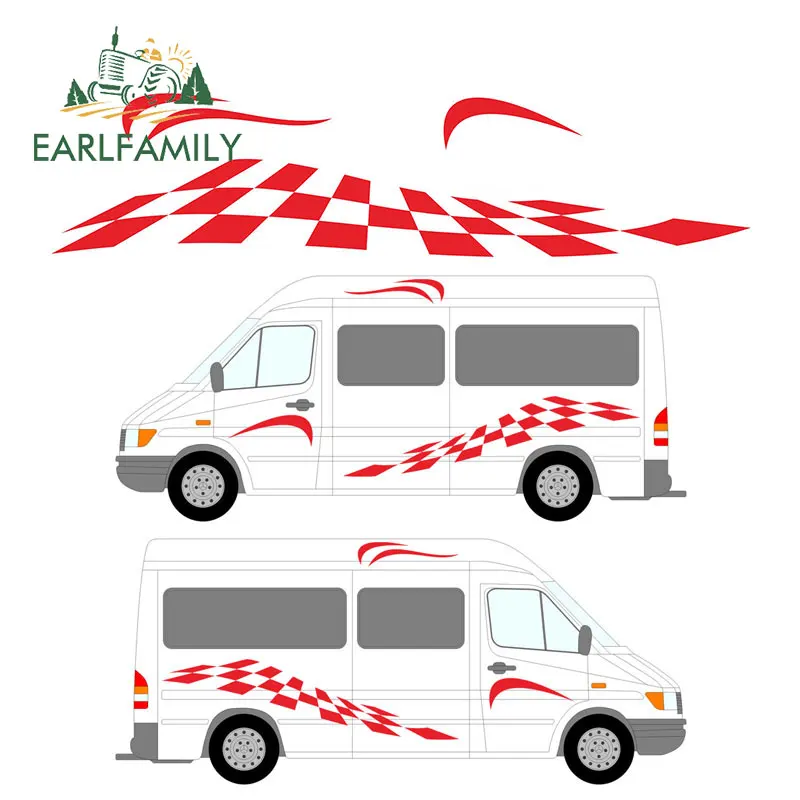 EARLFAMILY 200 см x 28 2x квадратная линия графика автодома виниловые наклейки для