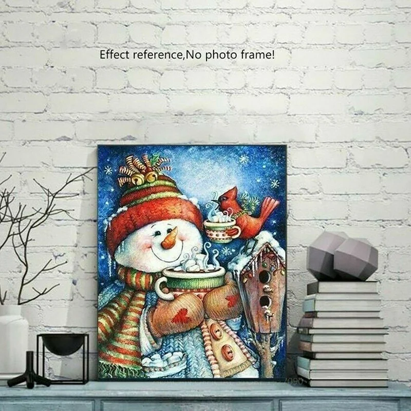 Full Square Diamond Painting Christmas Winter Snowman Design Embroidery Displays | Дом и сад