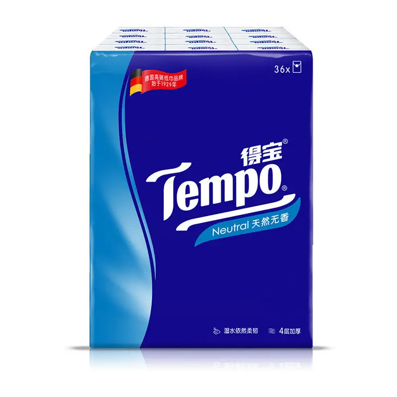 

Tempo Natural Tissue Mini 36 Pack *4 Layers *7 Sheets