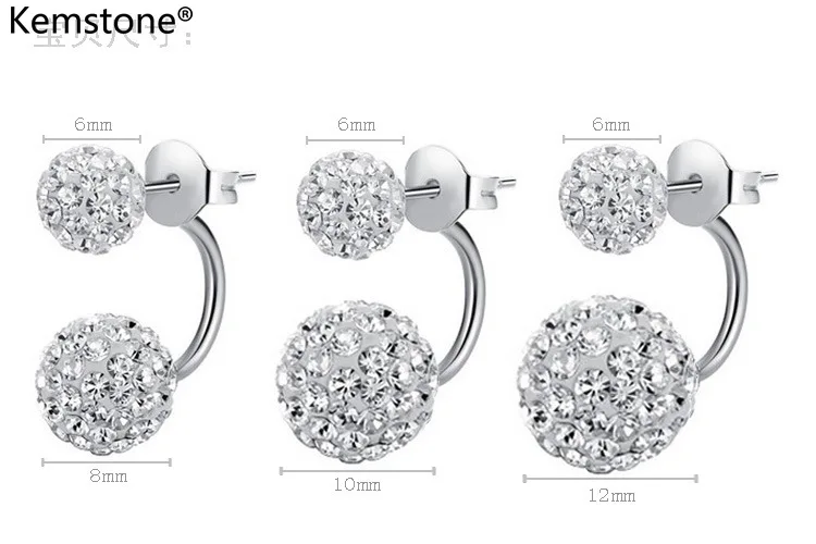 Kemstone элегантные медные посеребренные серьги с цирконием кубической огранки