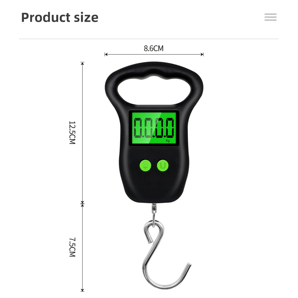 Portable 50Kg 10g Hanging Scale Digital BackLight Electronic Fishing Weights Pocket Luggage Scales Travel Weighting | Инструменты