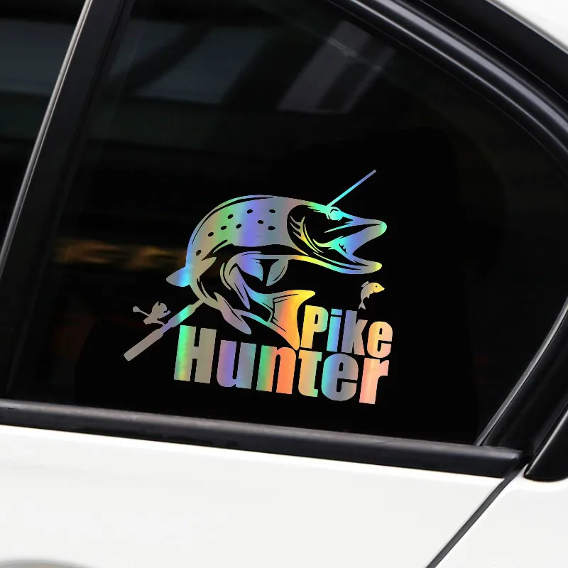 Забавная наклейка для рыбалки светоотражающая лазерная мотоцикла Виниловая