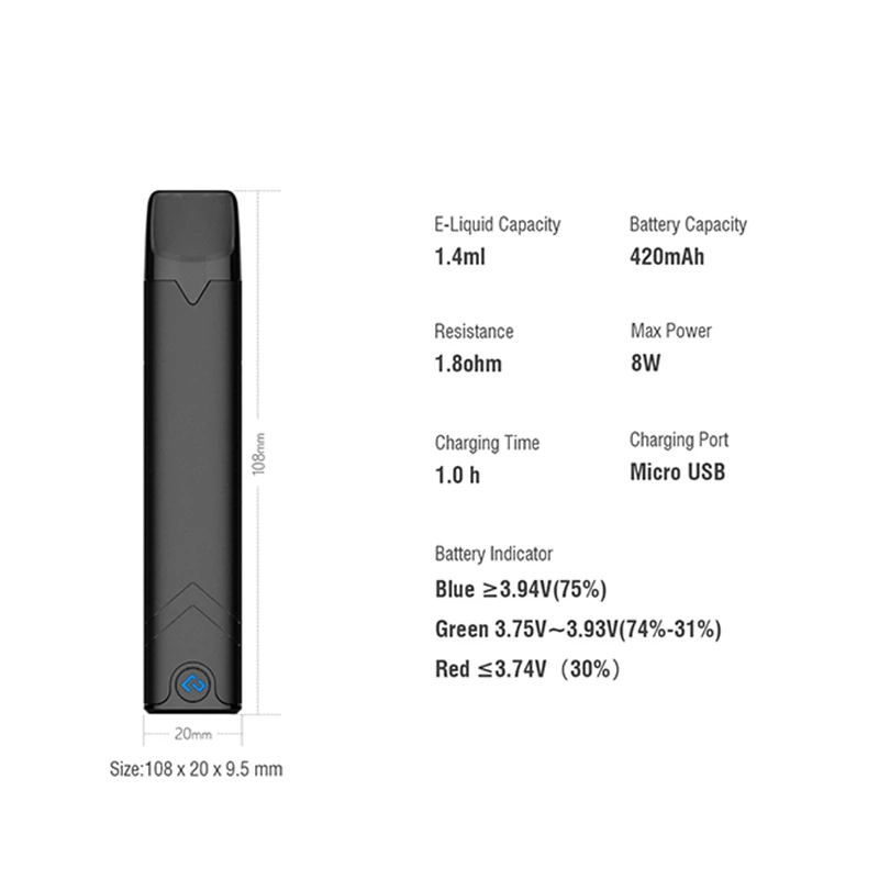 Оригинальный HCIGAR Akso OS Pod System Kit 420mAh 1 4 ml ohm пополняемая емкость MTL испаритель