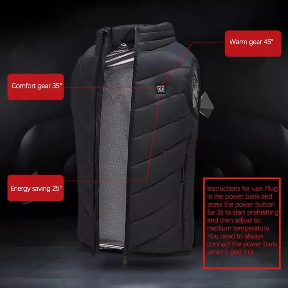

Winter USB Heating Vest for Kids Outdoor Smart Warming Jacket Boys Hiking Windproof Comfortable Clothing for Girls