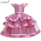 Летние Детские платья для девочек, детское кружевное платье принцессы с вышивкой для девочек, От 2 до 8 лет, вечерние платья на день рождения
