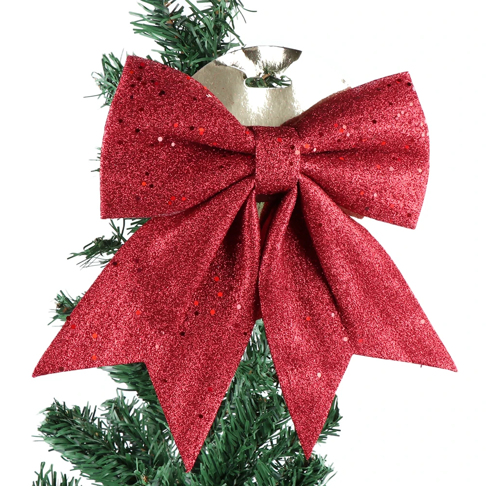 

Блестящая лента с бантом, украшение для рождественской елки из красного золота, лента для свадебной вечеринки, украшение для дома