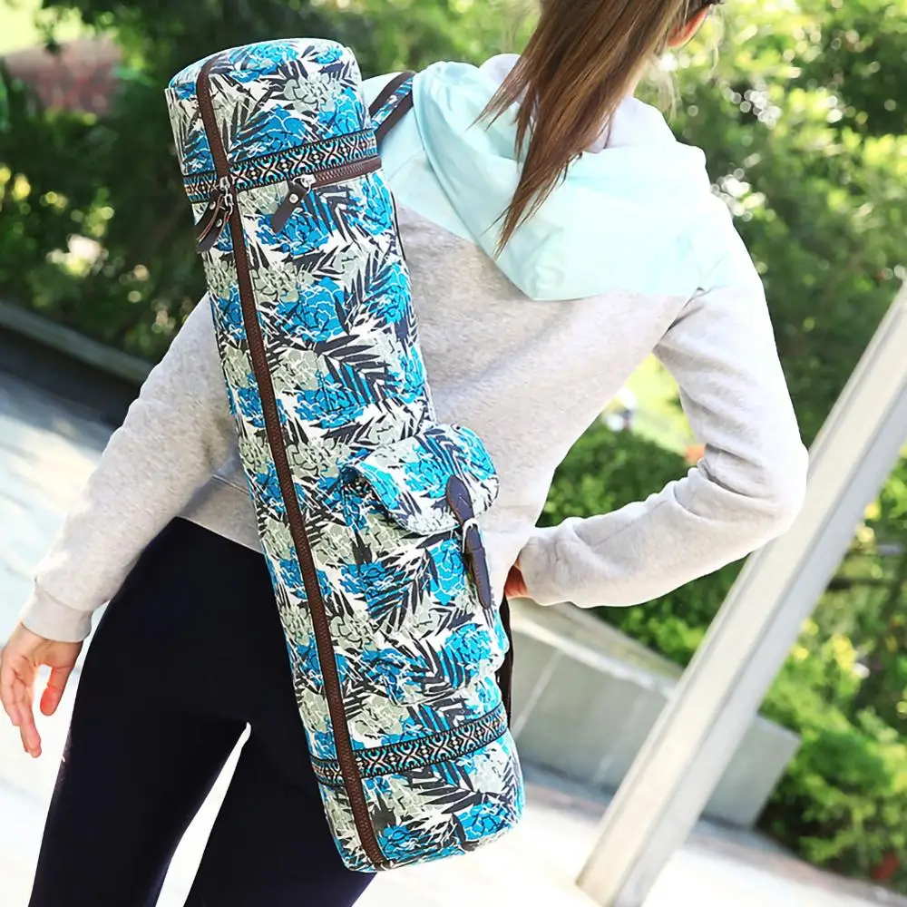 

Full Zipper Sports Yoga Mat Tote Bag Printed Yoga Mat Bag Multi-function Storage Bag