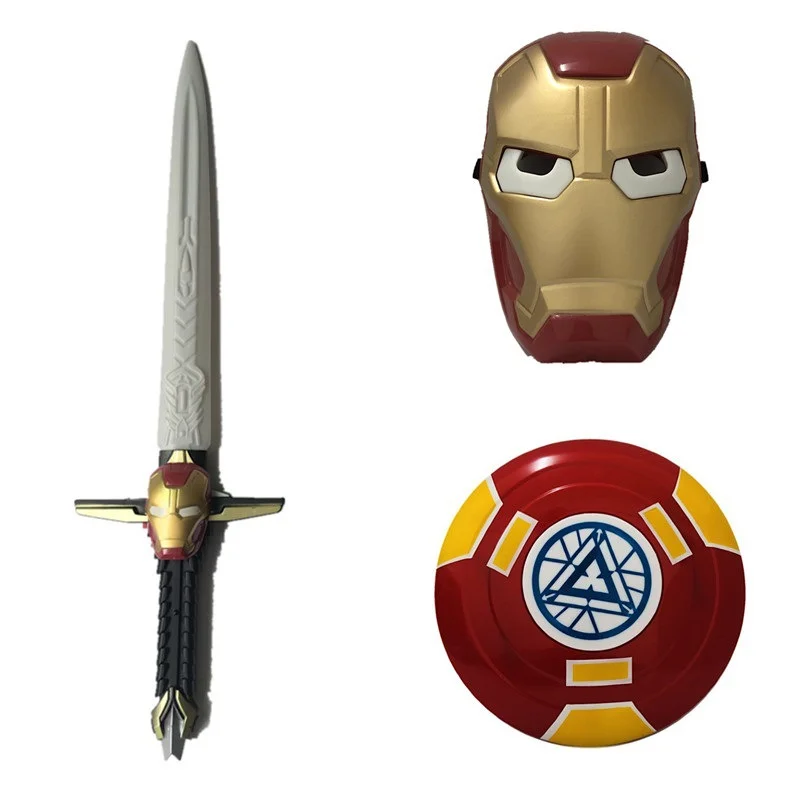 3 шт. светящийся Человек-паук Железный человек Шмель Голосовая вспышка щит маска