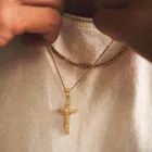 Мужское ожерелье из нержавеющей стали крест Иисус Христос мужские ювелирные изделия с 24 дюйма