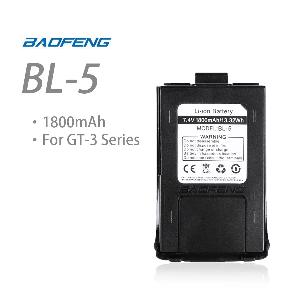 Оригинальный литий ионный аккумулятор 1800mAh 7 4 V для Baofeng GT 3/GT 3TP MarkII и MarkIII Walkie Talkie Ham