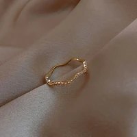 oeing designer design wave shape personalized ring woman engagement attractive jewelry with zircon