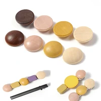 10pcs 15mm wooden cabochon for for diy jewelry making hairpin half round flat back decor diy hairpins stud earring decoration