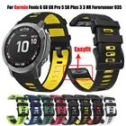 Новый Умный силиконовый сменный ремешок для Garmin Fenix 6 6X 6X Pro 5 5X Plus 3 3 HR Forerunner 935 браслет 22 26 мм Easyfit